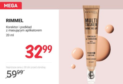 Korektor i podkład z masującym aplikatorem RIMMEL promocja w Rossmann