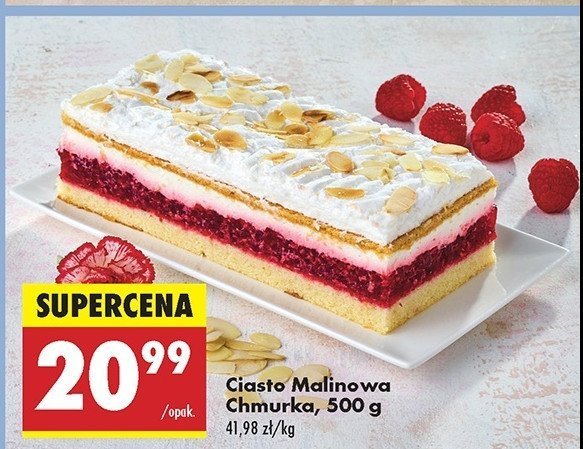 Ciasto malinowa chmurka promocja w Biedronka