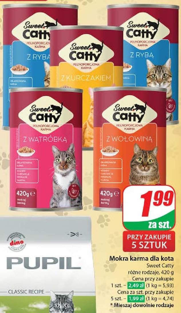 Karma dla kota z wątróbką Sweet catty promocja w Dino