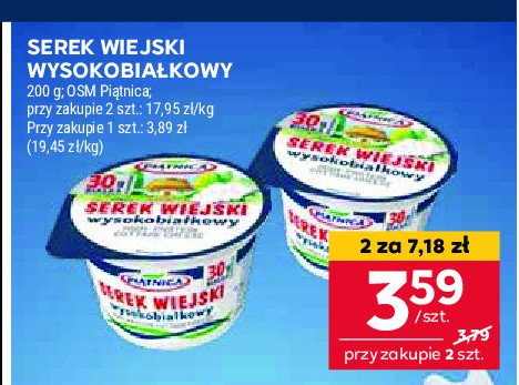 Serek wiejski wysokobiałkowy Piątnica serek wiejski promocja w Stokrotka