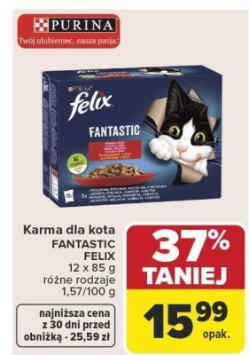 Karma dla kota FANTASTIC FELIX różne rodzaje promocja w Carrefour