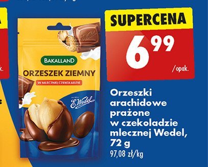 Orzeszki ziemne w mlecznej czekoladzie wedel Bakalland promocja w Biedronka