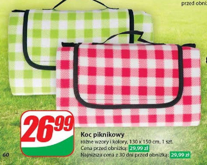 Koc piknikowy 130 x 150 cm promocja w Dino