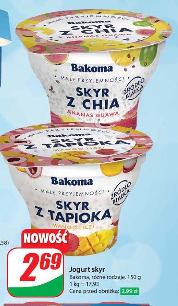 Jogurt z chia ananas - guawa Bakoma skyr promocja
