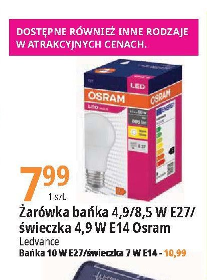 呕ar贸wka led e14 7w Osram promocja