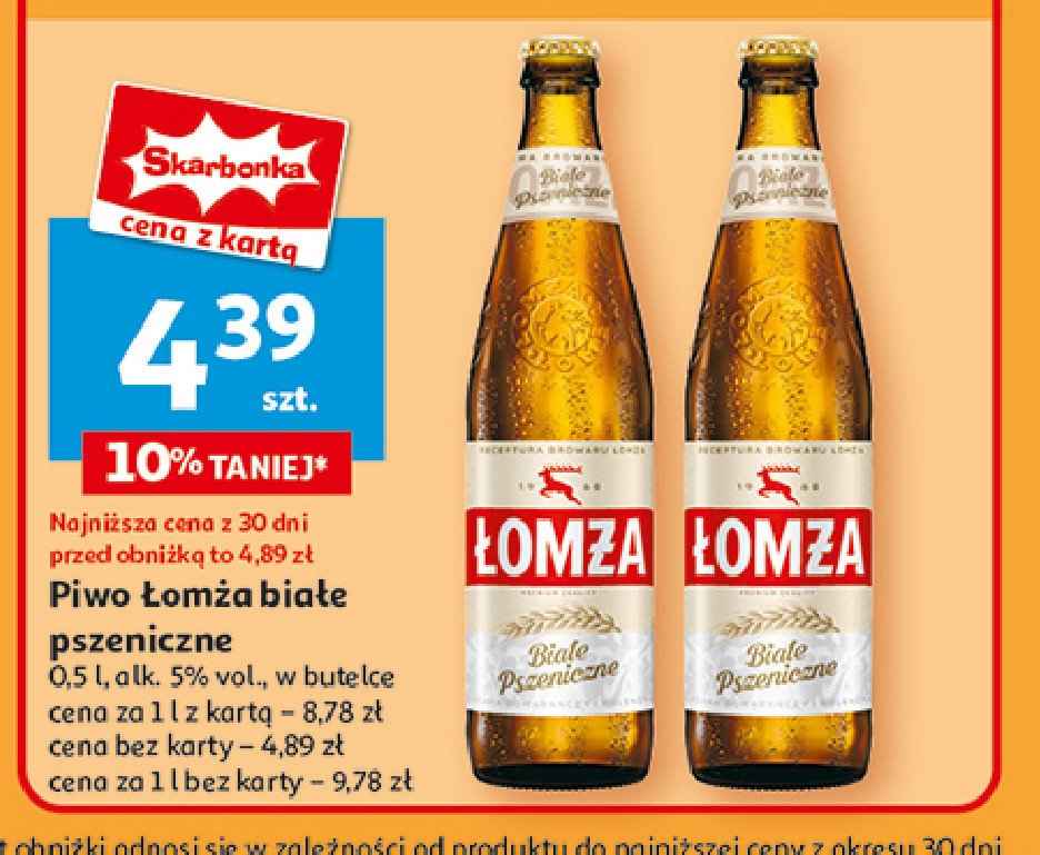 Piwo Łomża białe pszeniczne promocja w Auchan