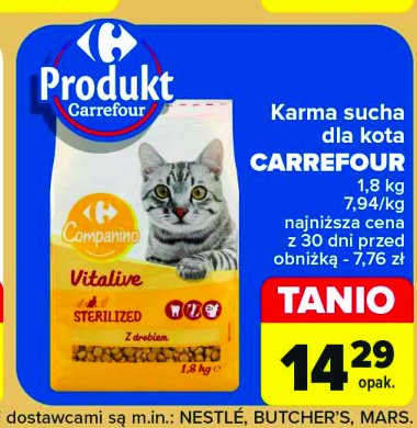 Karma dla kota sterilized Carrefour vitalive promocja