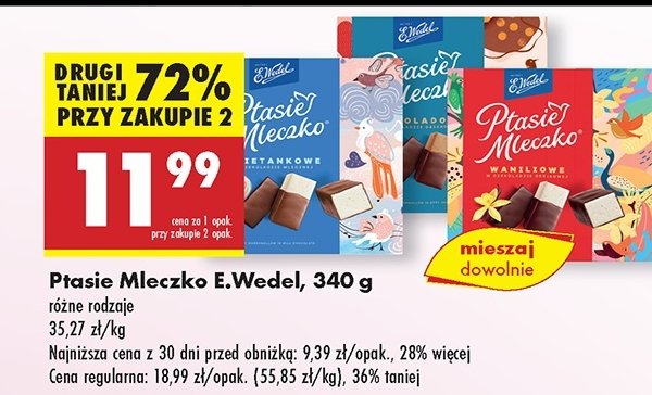 Ptasie mleczko śmietankowe E. Wedel promocja w Biedronka