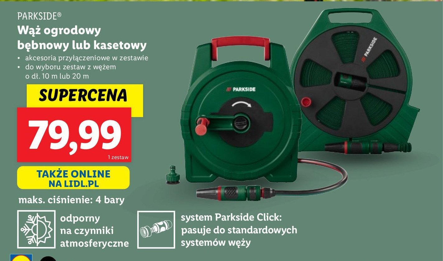 Wąż ogrodowy 20 m z zestawem akcesoriów Parkside promocja w Lidl
