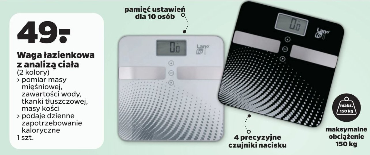 Waga łazienkowa z analizą ciała LANO promocja
