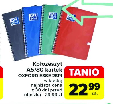 Kołozeszyt a5/80k kratka Oxford promocja