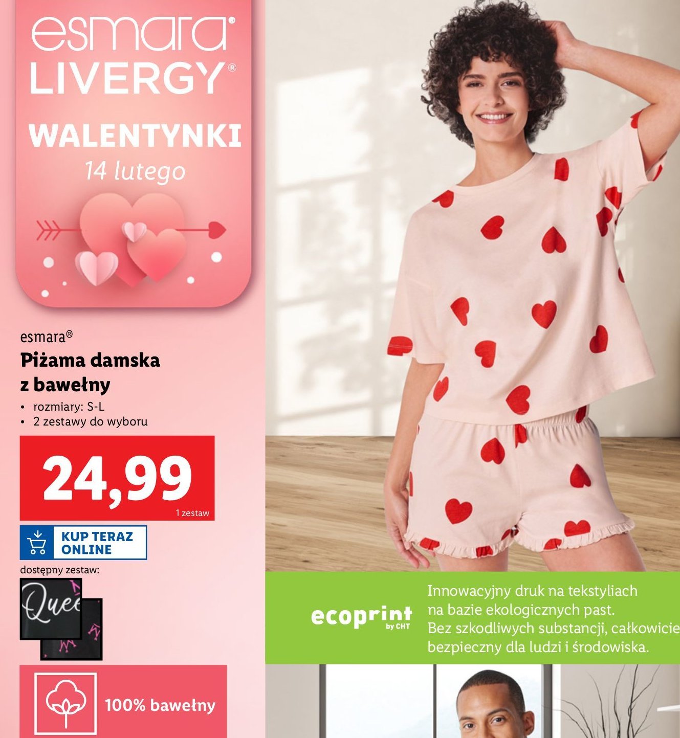 Piżama damska s-l Esmara promocja w Lidl