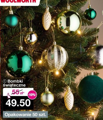 Bombki świąteczne opakowanie 50 szt. promocja w Woolworth