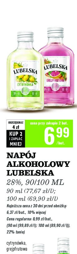 Wódka 28% Lubelska cytrynówka promocja w Biedronka