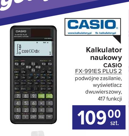 Kalkulator naukowy fx-991es plus 2 Casio promocja