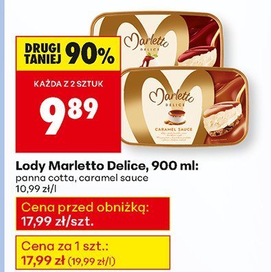 Lody Marletto Delice, 900 ml, caramel sauce promocja w Biedronka