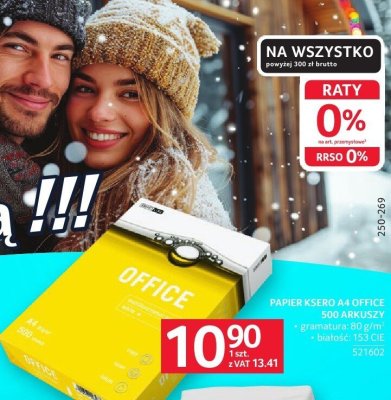 Papier ksero A4 Office 500 arkuszy gramatura 80 g/m2 promocja w Selgros