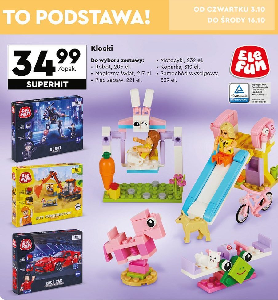 Klocki plac zabaw 221 el. Elefun promocja