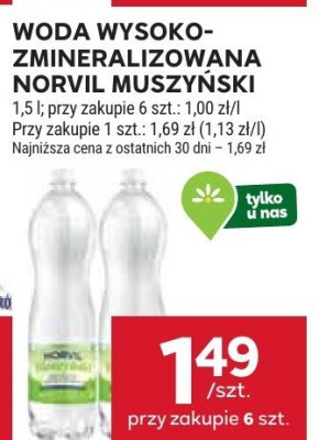 Woda wysoko-zmineralizowana Norvil Muszyński promocja w Stokrotka