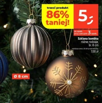 Szklana bombka różne rodzaje, śr. 8 cm promocja w Dealz