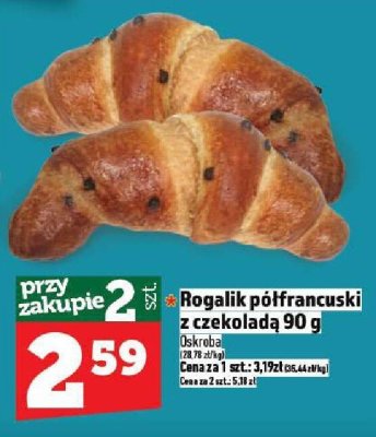 Rogalik półfrancuski z czekoladą Oskroba 90 g promocja w TOPAZ