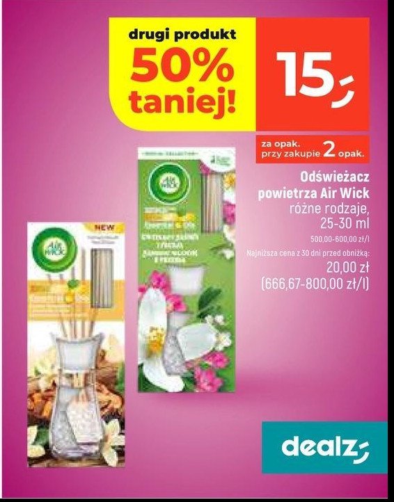 Pachnące patyczki kwitnący jaśmin i frezja Air wick essential oils promocja