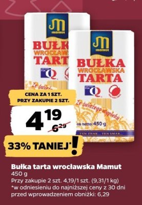 Bułka tarta wrocławska Mamut promocja w Netto