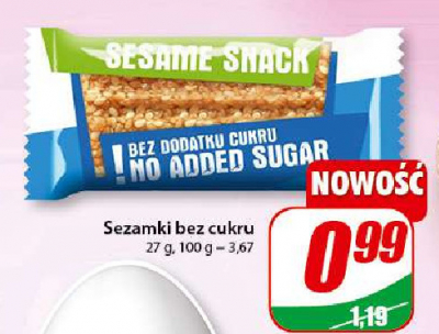 Sezamki bez cukru Product plus promocja