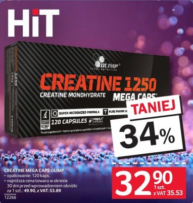 Suplement Creatine Mega Caps Olimp 120 kaps. promocja w Selgros