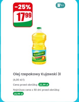 Olej rzepakowy 3 l promocja w Dino