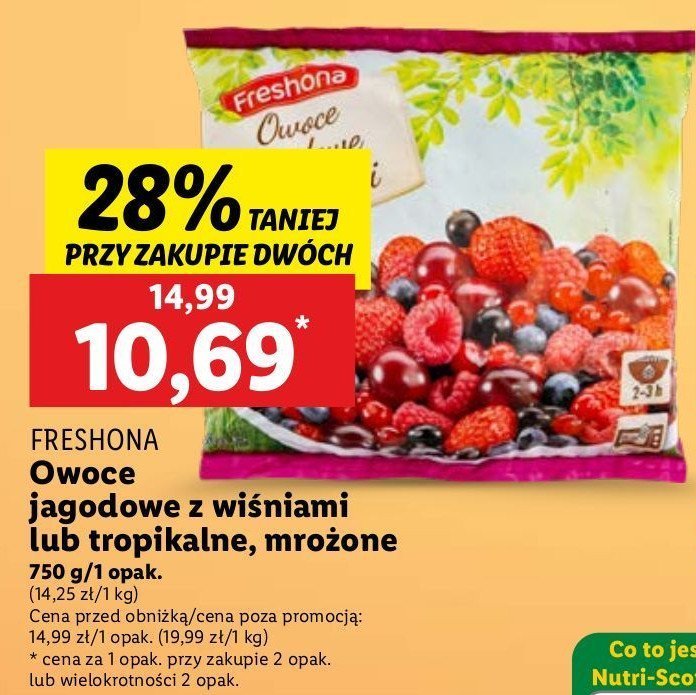 Owoce jagodowe z wiśniami Freshona promocja