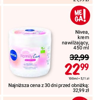 Krem do twarzy ciała i dłoni Nivea family care promocja