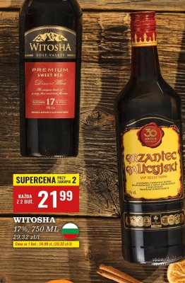 Wino Witosha Premium Sweet Red 17%, 750 ML promocja w Biedronka