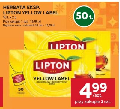 Herbata Lipton Yellow Label promocja w Stokrotka