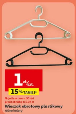 Wieszak obrotowy plastikowy różne kolory promocja w Auchan