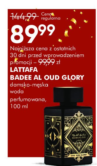 Woda perfumowana Lattafa badee al oud oud of glory promocja