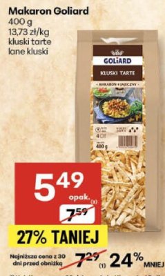 Makaron Goliard kluski tarte lane kluski promocja w Delikatesy Centrum