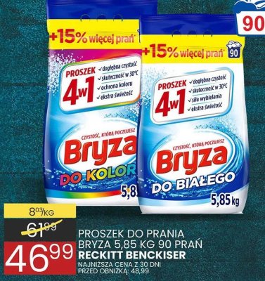 Proszek do prania Bryza do koloru, do białego Reckitt Benckiser promocja w Wafelek