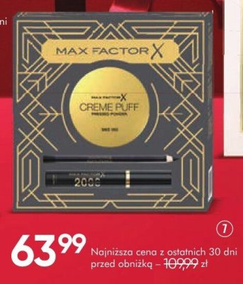 Zestaw MAX FACTOR 2000 Calorie tusz do rzęs 9 ml + kredka do oczu + Creme Puff puder 14 g promocja w Super-Pharm