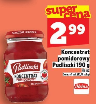 Koncentrat pomidorowy Pudliszki 190 g promocja w TOPAZ