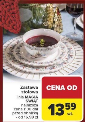 Zastawa stołowa linia magia Świąt Carrefour promocja w Carrefour