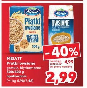 Płatki owsiane błyskawiczne Melvit promocja w Kaufland