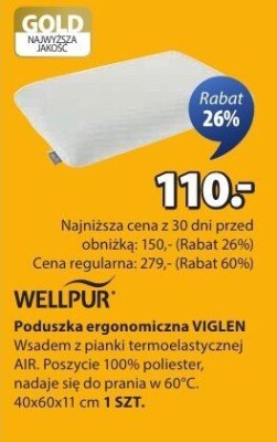Poduszka ergonomiczna VIGLEN 40x60x11 cm promocja w Jysk