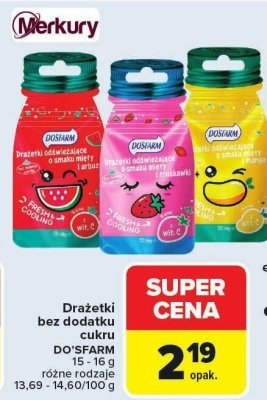 Drażetki bez dodatku cukru DO'SFARM 15ml różne rodzaje promocja w Carrefour Market