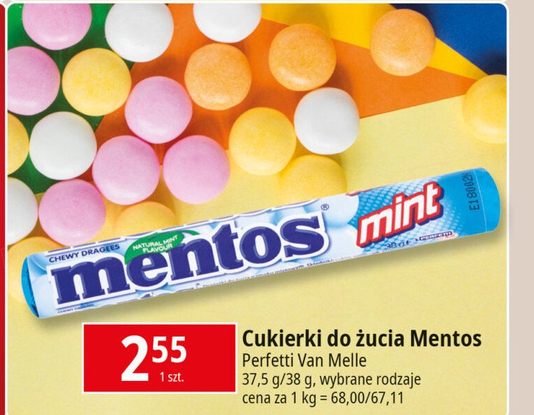 Dropsy mint Mentos classic promocja w Leclerc