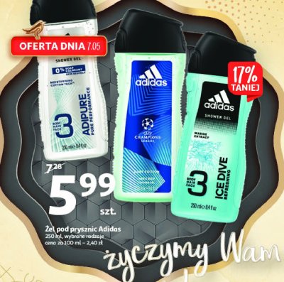 Żel pod prysznic Adidas men ice dive Adidas cosmetics promocja