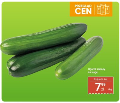 Ogórek zielony na wagę promocja w Dino
