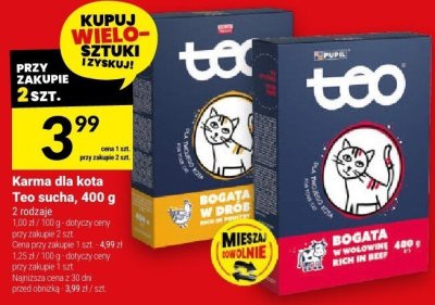 Karma dla kota Teo sucha, 400 g promocja w Twój Market