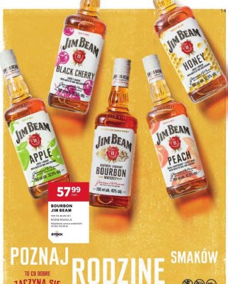 Bourbon Jim Beam Kentucky Straight Bourbon Whiskey 700 ml 82,85 zł/l promocja w Stokrotka
