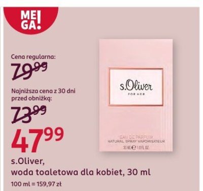 Woda toaletowa dla kobiet s.Oliver promocja w Rossmann